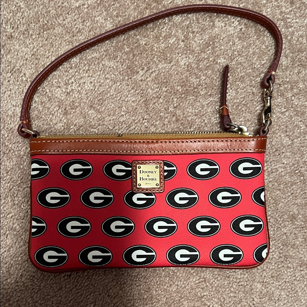 Dooney & Bourke Red and Brown Wristlet